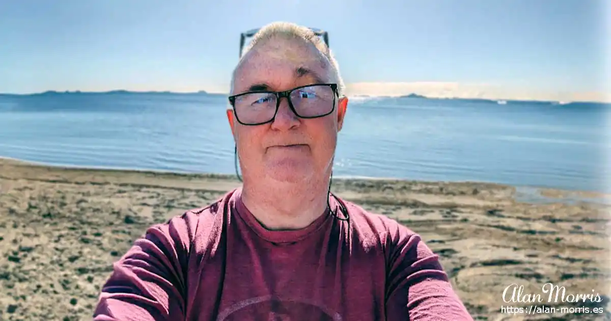 Alan Morris at the beach in Los Alcazares.